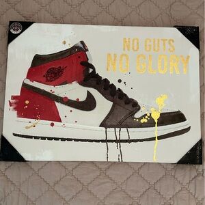 No Guts No Glory Red & Black Sneaker Wall Art